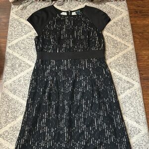 Women’s Black Patterned A-Line Dress